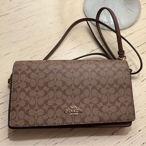 UNUSED COACH BAG Anna Foldover Clutch Crossbody in blocked print